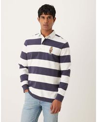 Polo Ralph Lauren - Polo Stile Rugby Classica Oversize A Righe E Bianche Con Logo Bear Heritage - Lyst