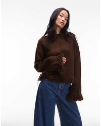 ASOS - Gebreide Oversized Trui Met Kwastjes - Lyst
