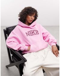 Nike - Studio Fleece Mid-Weight Varsity Graphic Oversized Hoodie - Lyst
