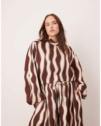 ASOS - Curve – hochgeschlossenes oversize-oberteil - Lyst