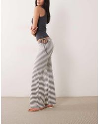 Lioness - Bloom Cotton Blend Waist Tie Detail Straight Leg Trouser - Lyst