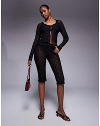 ASOS - Co-Ord Lace Capri Pants With Ruffle Edge - Lyst