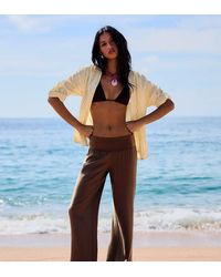 Bershka - Tall Turn-up Waist Trousers - Lyst