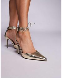 ASOS - Pippi Lace Up Detail High Heeled Court Shoes - Lyst