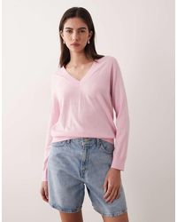 Mango - Lightweight Knitted V Neck Top - Lyst