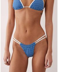 Rhythm - Lola Check Double Strap Bikini Bottoms - Lyst