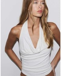 Stradivarius - Draped Halter Top - Lyst