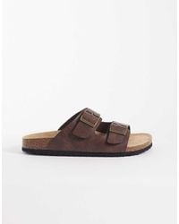 ASOS - Two Strap Sandals With Cork Sole - Lyst