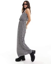 ONLY - Vestito Lungo Con Spalline Sottili E Grafica Stampata - Lyst