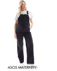 ASOS - Asos Design Maternity Denim Dungaree - Lyst