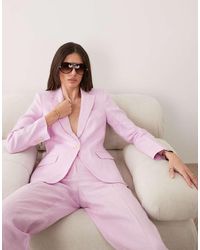 Mango - Boreli 100% Linen Classic Tailored Blazer Co-Ord - Lyst