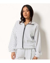 PixieGirl - Petite Polka Dot Funnel Neck Jacket - Lyst