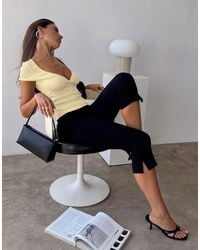 Princess Polly - Baseline Rib Trim Detail Mid Rise Capri Pants - Lyst