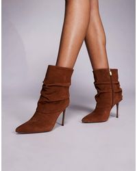 River Island - Suede Fold Over Detail Ankle Boot - Lyst