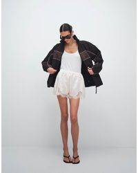 Noughts & Kisses - Lace Trim Tie Waist Satin Shorts - Lyst