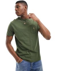 Polo Ralph Lauren - Icon - t-shirt oversize classica scuro con tasca e logo - Lyst