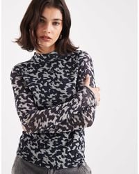 ONLY - Sheer High Neck Top - Lyst