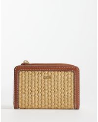 Mango - Borsellino Color Cuoio Effetto Rafia Con Zip - Lyst