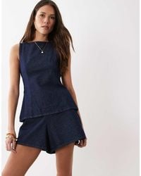 ASOS - Denim Clean A Line Short Co-ord - Lyst