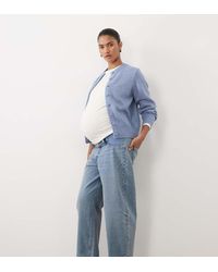 ASOS - Asos Design Maternity Turn Up Barrel Jean - Lyst