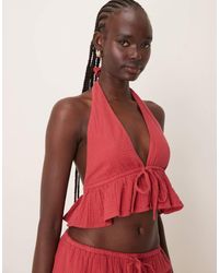 Iisla & Bird - Chaleco Playero Con Cuello Halter Y Lazada Delantera De (Parte De Un Conjunto) - Lyst