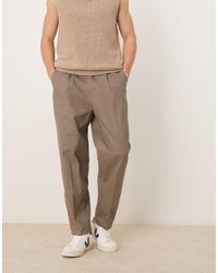 ASOS - Pantalon chino oversize élégant avec languettes réglables sur le côté - kaki - Lyst