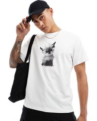 Weekday - Toby Boxy Fit T-shirt With Kitten Graphic - Lyst