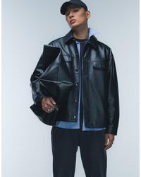 TOPMAN - Faux Leather Western Jacket - Lyst