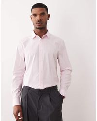 ASOS - Regular-Fit Net Poplin Overhemd Met Strepen - Lyst