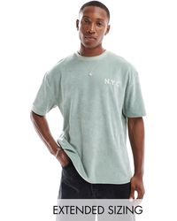 ASOS - Relaxed Towelling T-shirt With Nyc Emboridery - Lyst