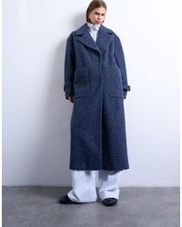 TOPSHOP - Unlined Soft Brushed Chuck On Longline Coat - Lyst