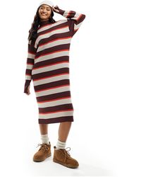 Object - Knitted High Neck Midi Jumper Dress - Lyst
