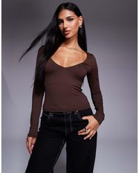 ASOS - Polyamide Slinky Deep V Neck Top - Lyst