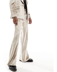 ASOS - Vintage Flare Embossed Velvet Suit Pants - Lyst