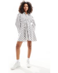 ASOS - Mini Shirt Dress With Ruched Belt Detail - Lyst
