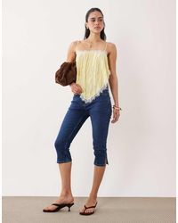 ASOS - Crinkle Floaty Cami With Lace Trim - Lyst