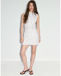 Stradivarius - Polka Dot Short Qipao Dress - Lyst
