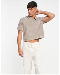 ASOS - – locker und kurz geschnittenes polo-t-shirt aus frottee - Lyst