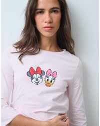ASOS - Disney T-Shirt Con Maniche A 3/4 E Stampa Minnie E Daisy - Lyst