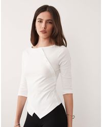ASOS - 3/4 Sleeve Asymmetric Button Up Top - Lyst