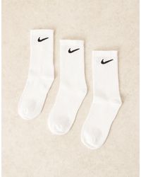 Nike - Pack De 3 Pares De Calcetines Tobilleros Blancos Everyday Lightweight De - Lyst
