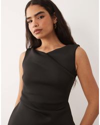 asos edition drape asymmetric linen midi dress ASOS EDITION drape asymmetric linen midi dress