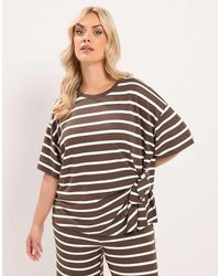Yours Clothing - Stripe Side Knot Top - Lyst