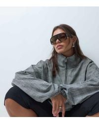 ASOS - Asos Design Curve Brushed Half Zip Windbreaker Jacket - Lyst