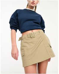Mango - Belt Detail Cargo Mini Skirt - Lyst