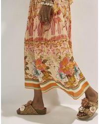 River Island - Raffia Flower Footbed Sandals - Lyst