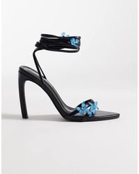 Public Desire - Hallie Tie Leg Heeled Sandals With Butterfly Appliques - Lyst