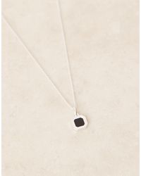 ASOS - Sterling Onyx Semi-P Octagon Pendant Necklace - Lyst