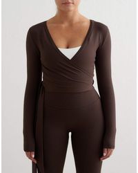 Aim'n - Chocolate Shape Seamless Wrap Long Sleeve - Lyst