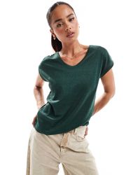 ONLY - T-Shirt Metallizzato Con Scollo A V - Lyst